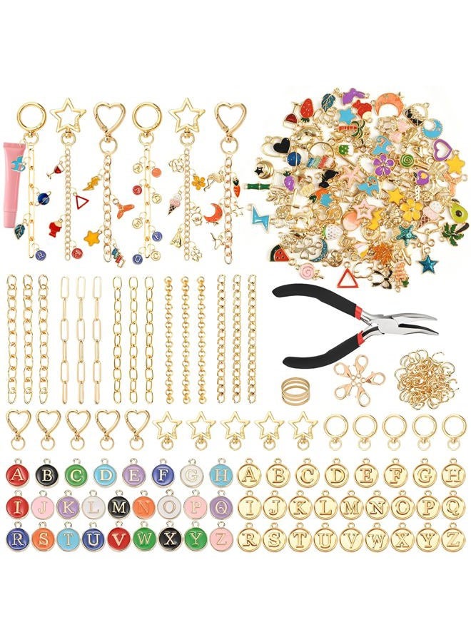 PPVWEY 287 PCS Charms Lip Gloss Keychain Making Kit for Women, DIY Craft Supplies with Charms, Key Chain Hooks, Jump Rings, Lobster Clasps, Chains & Tools, Keychains Making Supplies for DIY Crafting - Image 1
