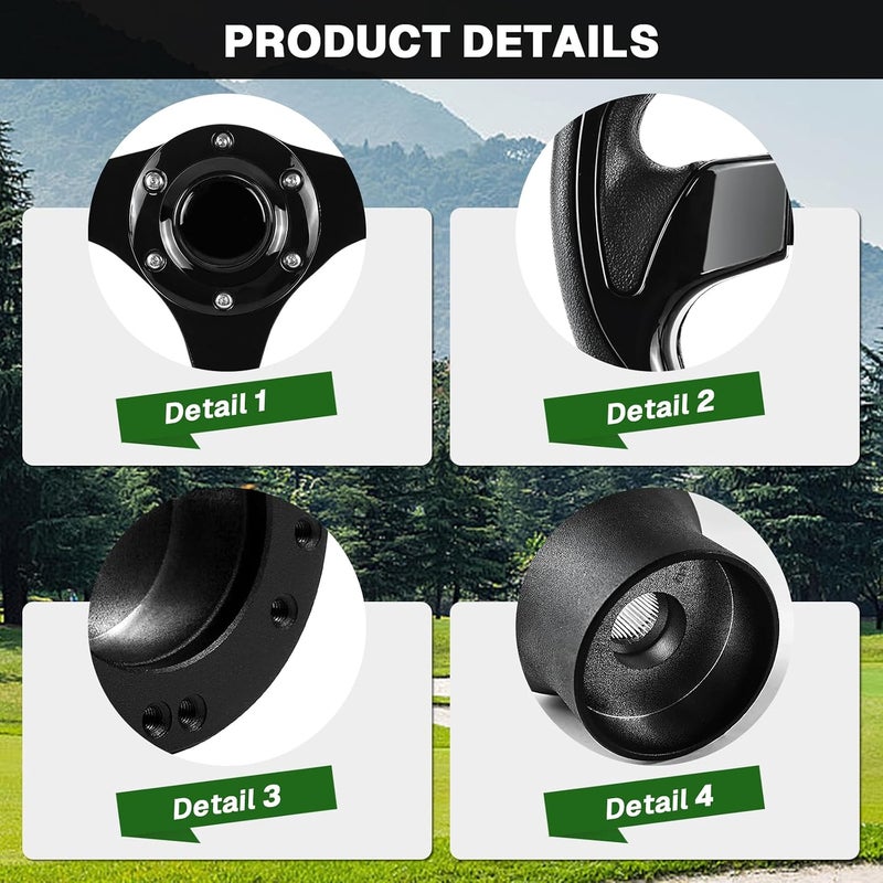 VOONKE Golf Cart Steering Wheel and Golf Adapter for Club Car EZGO TXT & RXV Golf Carts Adapter Skid -(5156BLACK) - Image 3
