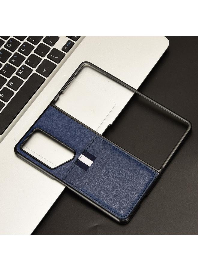 اس-توب جراب لهاتف Honor Magic V2 RSR Porsche Design بنقشة الليتشي وفتحات للبطاقات وغطاء خلفي للهاتف - Image 2