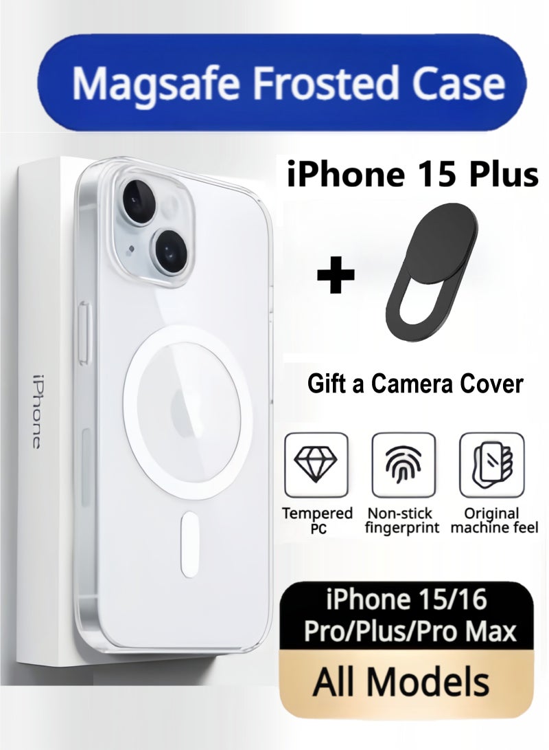 حافظة اي فون 15 زائد ماج سيف 6.7“، مغناطيس أقوى N52، حماية من الدرجة العسكرية مقاومة للصدمات،متوافق مع حامل Ugreen للسيارة, مضادة لبصمات الأصابع ومضادة للخدش،المغناطيسي النحيف مضادة للأصفرار - Image 1