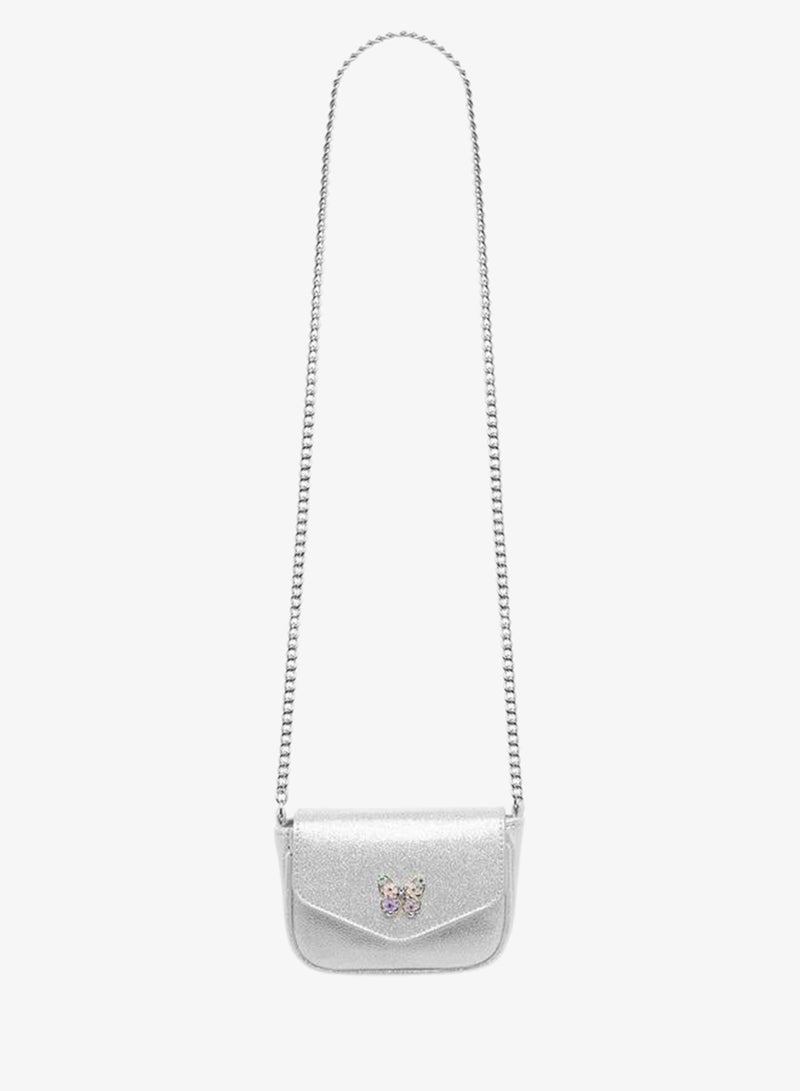 Celeste Butterfly Embellished Crossbody Bag with Chain Strap - Image 3