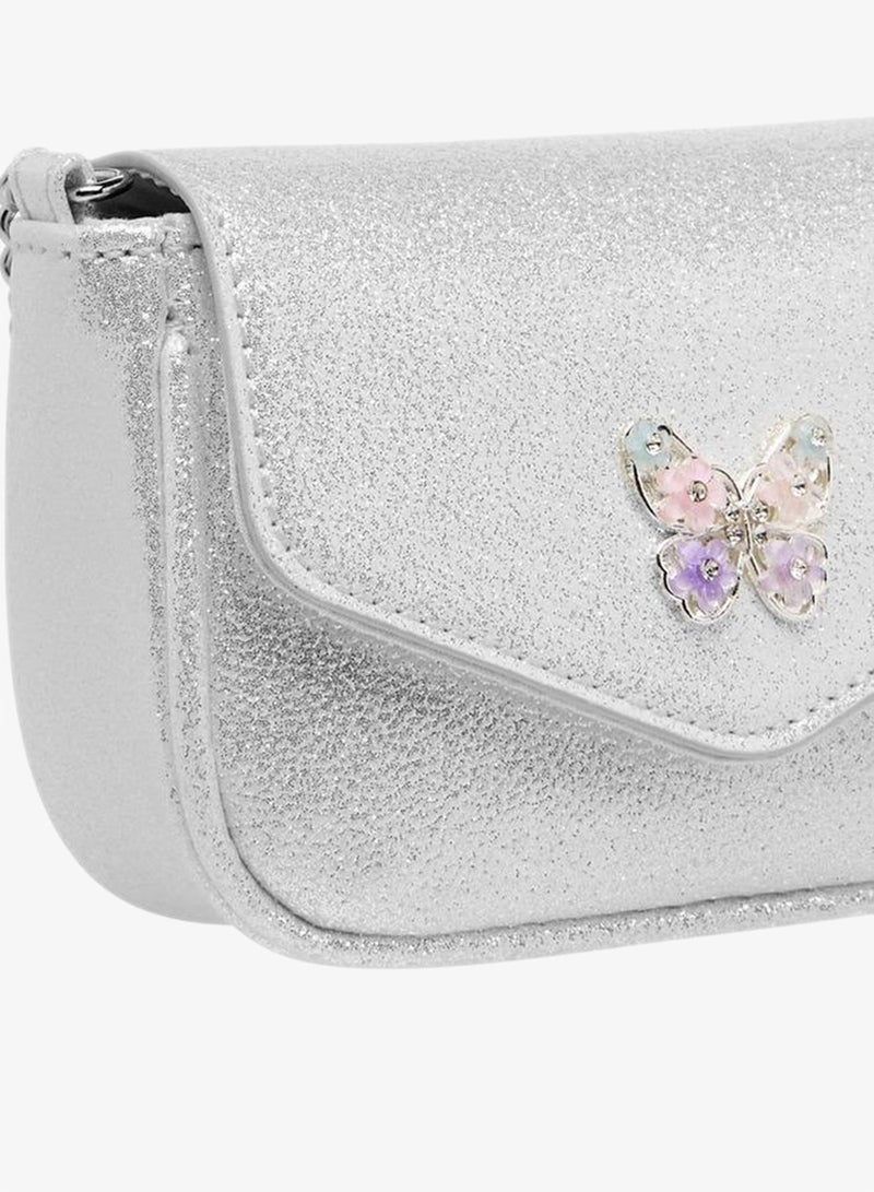 Celeste Butterfly Embellished Crossbody Bag with Chain Strap - Image 5