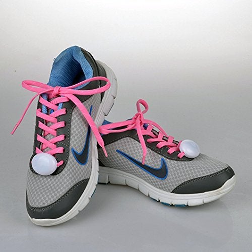 F Flammi Flammi LED Nylon Shoelaces Light Up Glow in The Dark for Party Dancing Skating (Pink) - Image 2