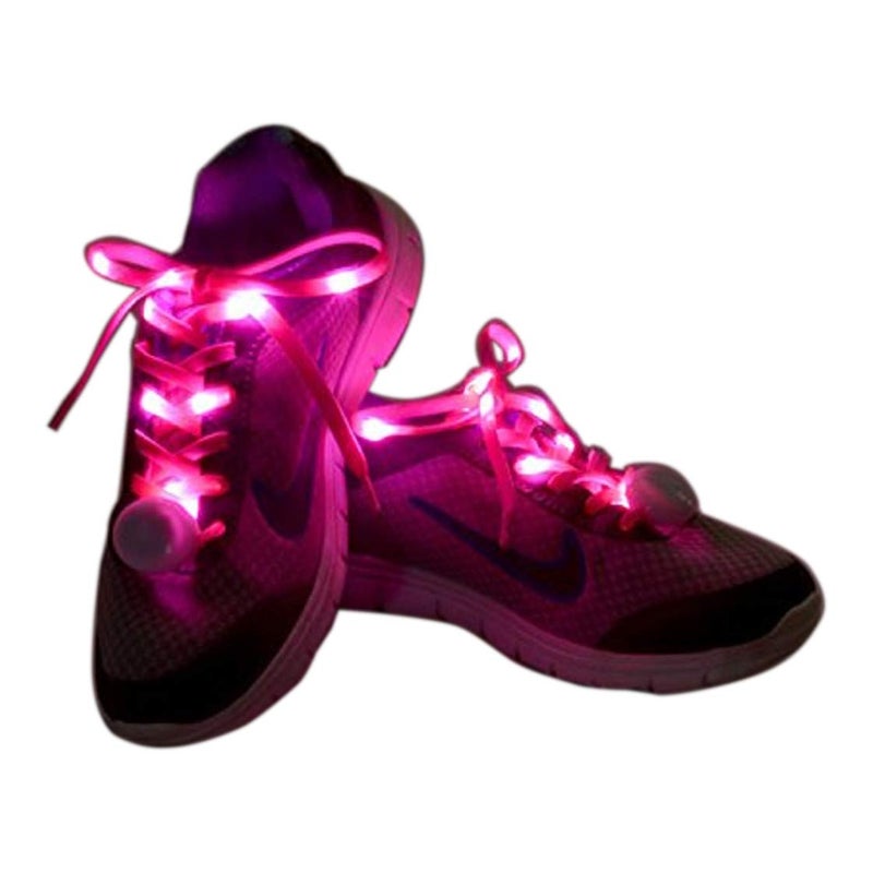 F Flammi Flammi LED Nylon Shoelaces Light Up Glow in The Dark for Party Dancing Skating (Pink) - Image 4