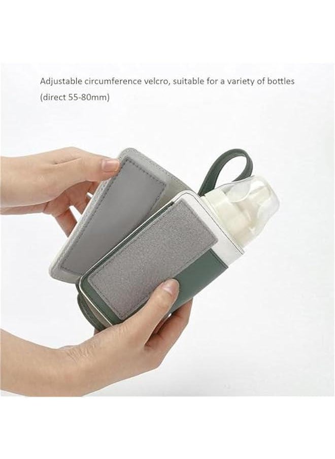 Gonice Portable Baby Bottle Warmer with 3 Temperature Settings, USB Insulated Cover for Breastmilk & Formula, Ideal for Travel & Outdoor Use (Green)  - Image 4