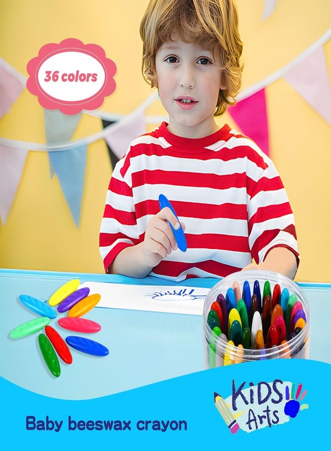 FXYRTKLCZ Peanut Crayons for Kids 36 Colors Washable Toddler Crayon, Non-Toxic Baby Crayon for Ages 2-4, 4-8 - Large Crayons for Toddlers 1-3, Coloring Art Supplies, Back to School Gift for Boys&Girls - Image 2