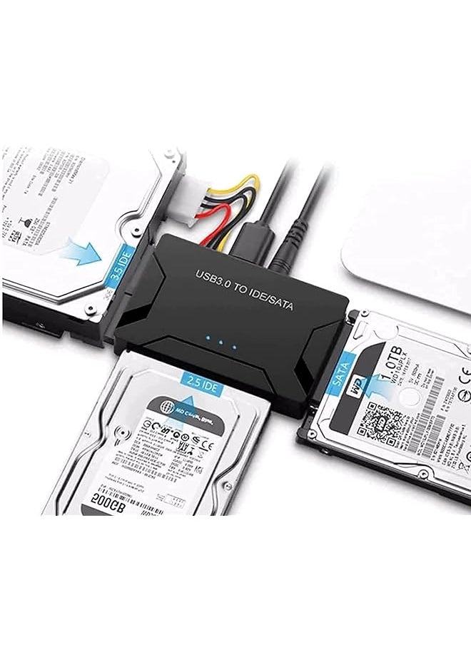 كاريسوريس - USB 3.0 إلى Sata Ide محول محول القرص الصلب العالمي 2.5 بوصة 3.5 بوصة Sata وIde Hdd يتضمن محول طاقة 12 فولت 2 أمبير يدعم سعة 6 تيرابايت - Image 1