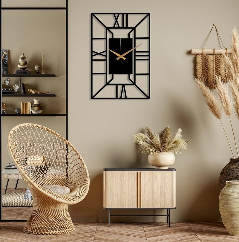 Decorila Metal Wall Clock Large Metal Wall Clock for Square Clock Square Wall Clock Metal Wall Clock Unique Wall Clock Oversized Wall Clock 40 CM DA22 - Image 4