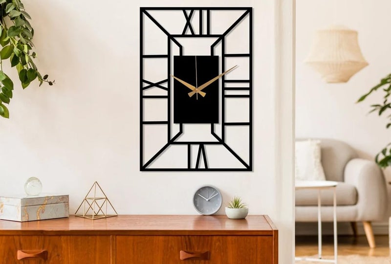 Decorila Metal Wall Clock Large Metal Wall Clock for Square Clock Square Wall Clock Metal Wall Clock Unique Wall Clock Oversized Wall Clock 40 CM DA22 - Image 5