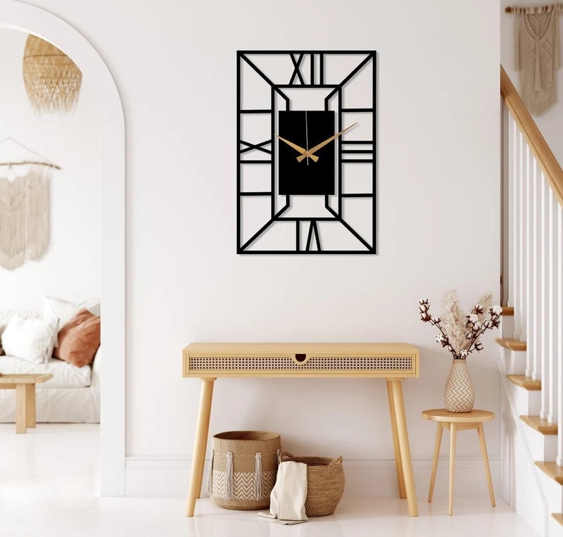Decorila Metal Wall Clock Large Metal Wall Clock for Square Clock Square Wall Clock Metal Wall Clock Unique Wall Clock Oversized Wall Clock 40 CM DA22 - Image 2