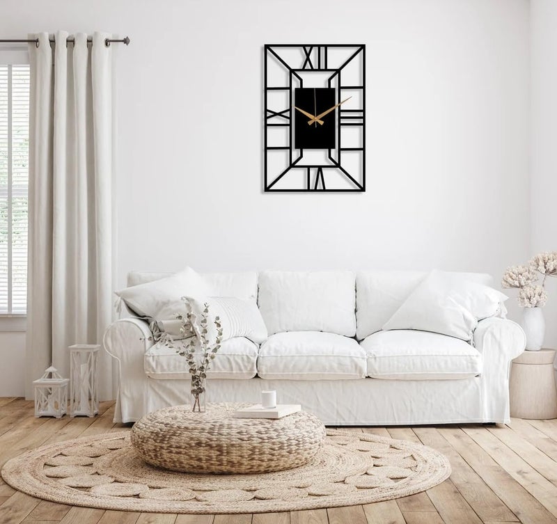 Decorila Metal Wall Clock Large Metal Wall Clock for Square Clock Square Wall Clock Metal Wall Clock Unique Wall Clock Oversized Wall Clock 40 CM DA22 - Image 3