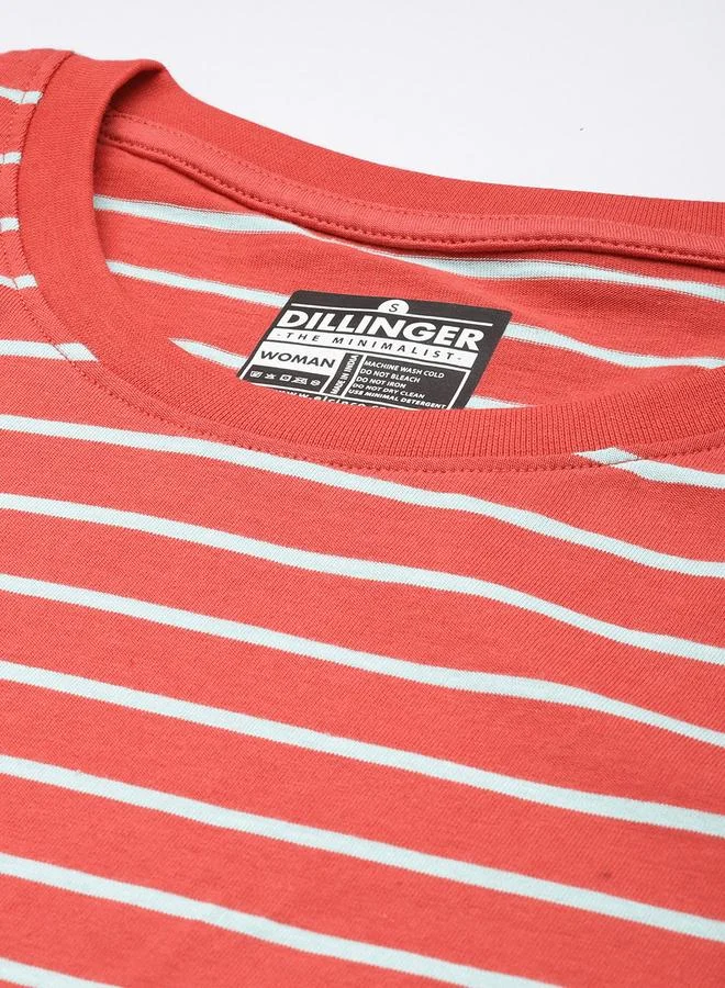 ديلينجر تيشيرت نسائي مخطط بقصة واسعة