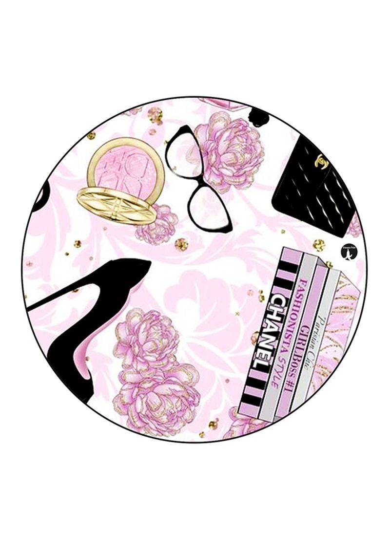 RKN Girly Stuff Printed Mouse Pad Round  Multicolour