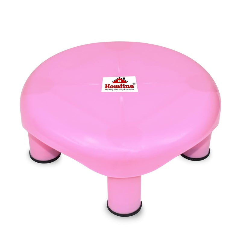 Homfine Homfine Rounded 5 Legs Bath Stool Patla/Chair Anti Skid Base for Bathroom, Home, Kitchen (1Pc, Pink) Plastic - 30xx30x12.5cm  - Image 4