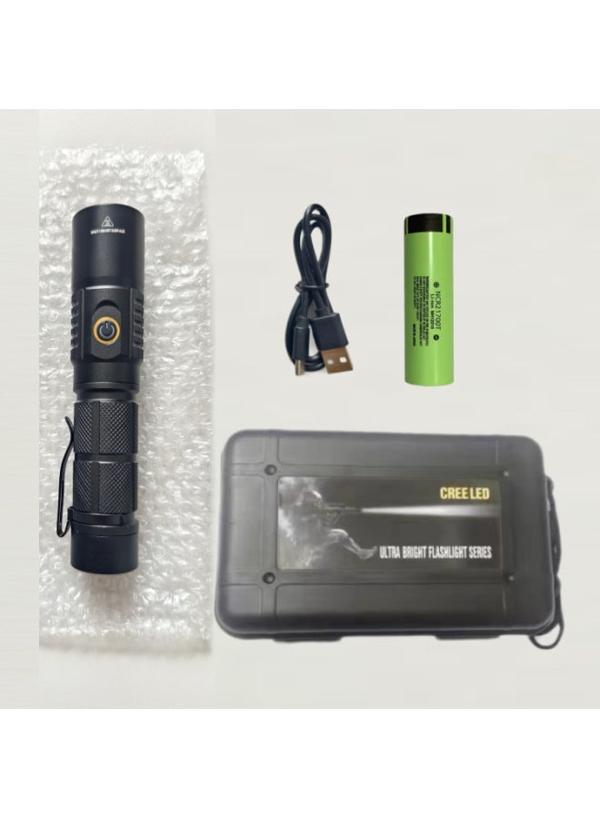 UV Filter Violet Flashlight Fluorescent Banknote Identification Flashlight Quad-Core 365nm Mask Fluorescent Test Lamp-Color:395nm Transparent Mirror 21700 Battery Set (5000 Mah)  - Image 1