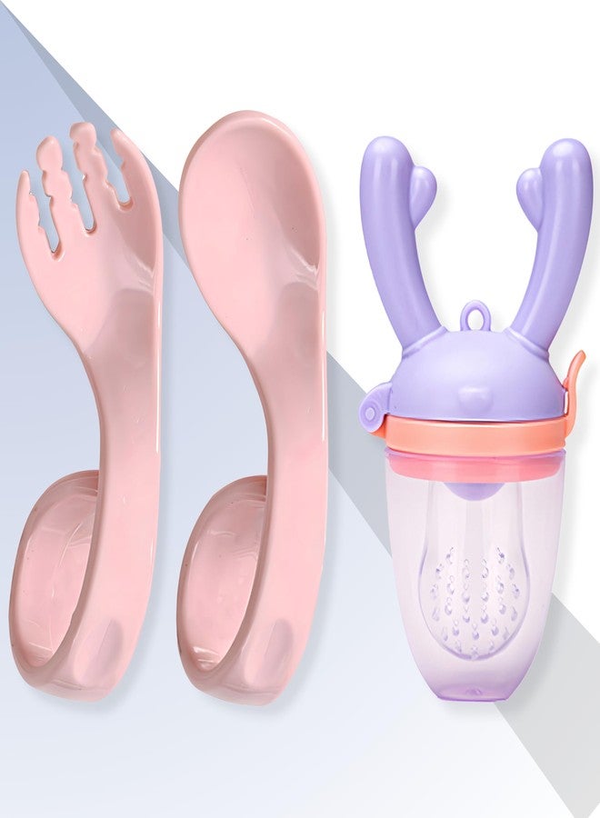 بيمبيكا مجموعة ملعقة وملعق تقطيع الفاكهة للأطفال من بيمبيكا، ملعقة مثالية خالية من مادة BPA لفطام الأطفال، ملعقة تغذية ذاتية للأطفال، ملعقة تقطيع الفاكهة للأطفال، حل لتدريب الأطفال على تناول الطعام - (BE2295) - Image 1
