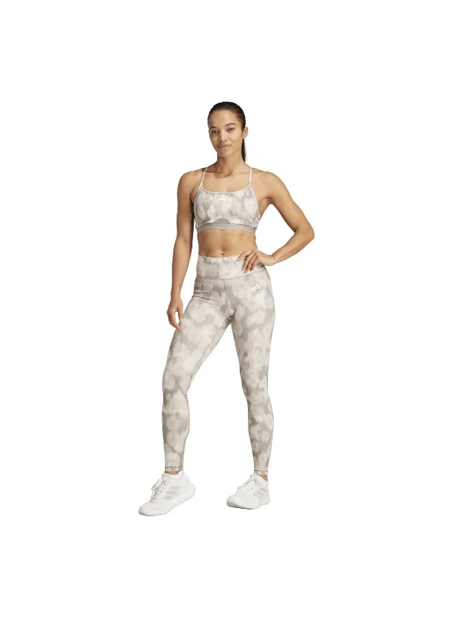 Adidas Opt Ess Aop L Beige Training Tights 2XS