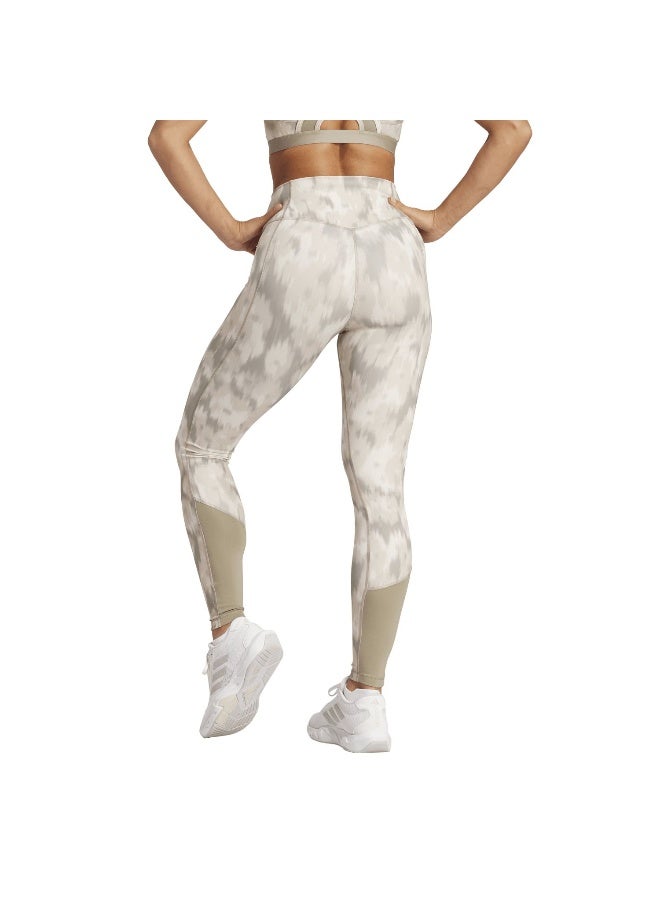 Adidas Opt Ess Aop L Beige Training Tights 2XS  - Image 4
