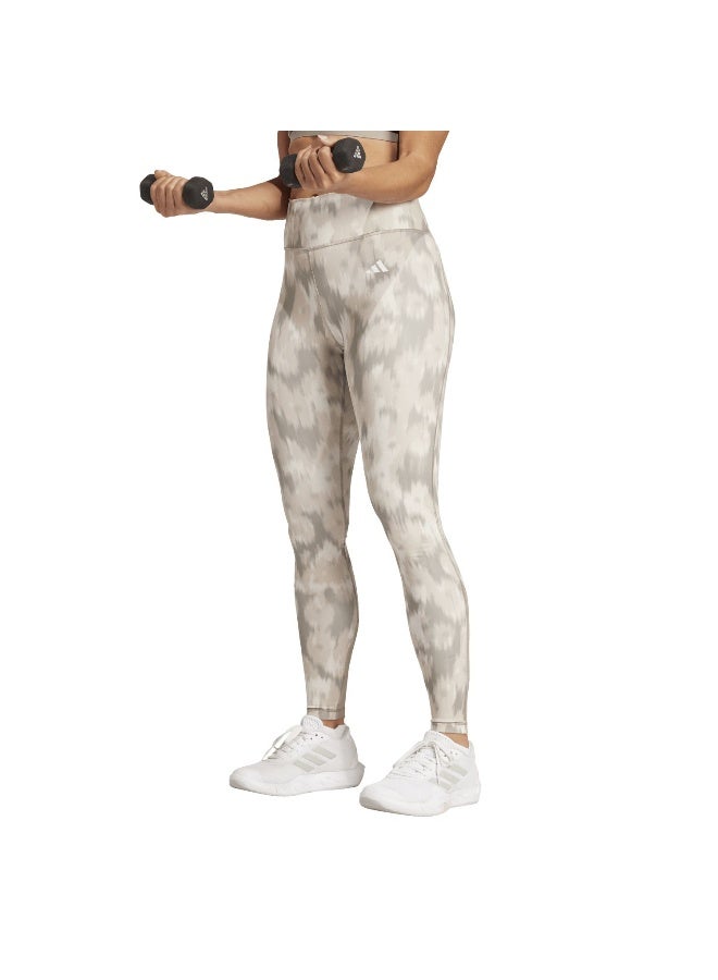 Adidas Opt Ess Aop L Beige Training Tights 2XS  - Image 3
