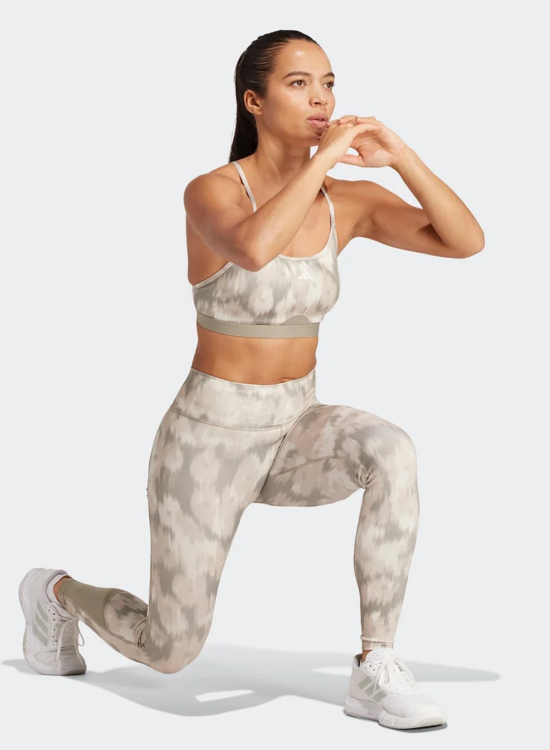 Adidas Opt Ess Aop L Beige Training Tights 2XS