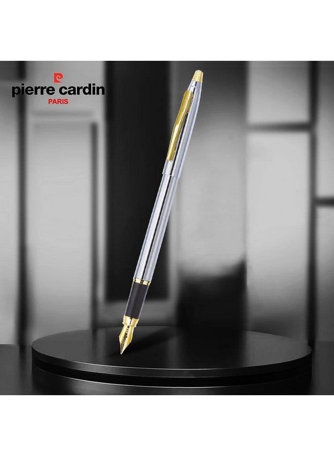 pierre cardin Kriss White Gold Premium Fountain Pen | Luxurious Golden Trim & Nib | Free Ink Converter And Cartridges | Ideal For Christmas, New Year & Corporate Gifting - Image 4
