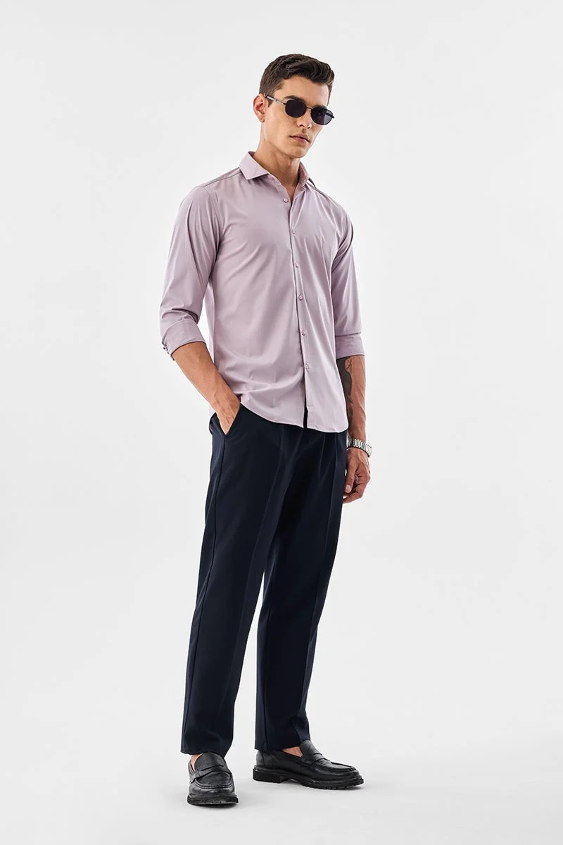 سنيتش Mauve Solid Long Sleeve Slim Fit Formal Luxe Shirt
