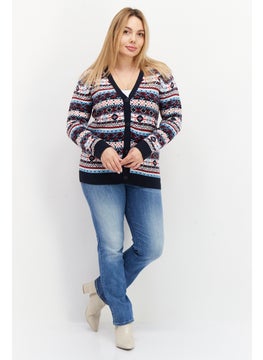 Threadbare Women Button Front Cardigan, Navy Combo  - Image 4