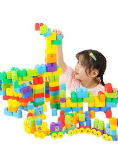 RAINBOW TOYFROG Building Blocks Toys For Toddlerseducational Development Stem Toyssafe Skill Building Toys For Boys&Girls Set Of 74Pcs With Alphabet &Umber Stickers Included Storage Bag  - Image 1