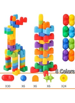 RAINBOW TOYFROG Building Blocks Toys For Toddlerseducational Development Stem Toyssafe Skill Building Toys For Boys&Girls Set Of 74Pcs With Alphabet &Umber Stickers Included Storage Bag  - Image 5