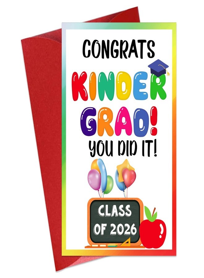 JUESMOS Class of 2026 Kindergarten Graduation Gift Card for Kids - Kindergarten Greeting Card with Envelope - Preschool Prek Graduation Gifts for Kids Girls Boys - Image 1