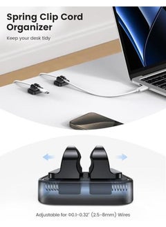 Lamicall 5Pack Cable Spring Holder Clips Cord Organizer For Desk Adjustable Clip Wire Organizer Phone Usb Charger Holder Management Wall Car Desktop Nightstand  - Image 2