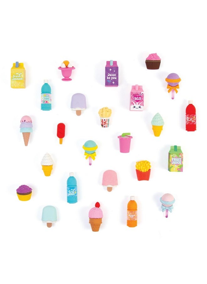 Make It Real Make It Real 3C4G: Snacks 'N Sweets Puzzle Eraser Set - 25 Food-Shaped Puzzle Erasers, Pull Apart & Put Back Together, Three Cheers for Girls, Kids Ages 8+  - Image 3