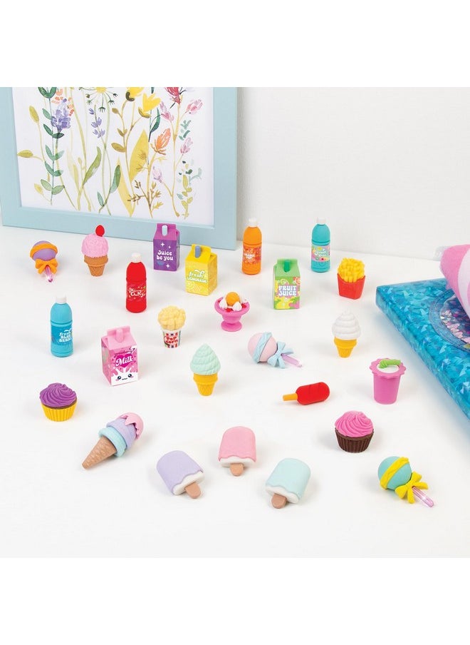 Make It Real Make It Real 3C4G: Snacks 'N Sweets Puzzle Eraser Set - 25 Food-Shaped Puzzle Erasers, Pull Apart & Put Back Together, Three Cheers for Girls, Kids Ages 8+  - Image 5