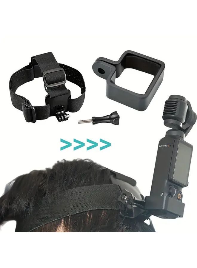 مجموعة ملحقات DJI Osmo Pocket 3 - حامل رباط الرأس - حزام الصدر - مشبك الحقيبة - أسود - Image 5