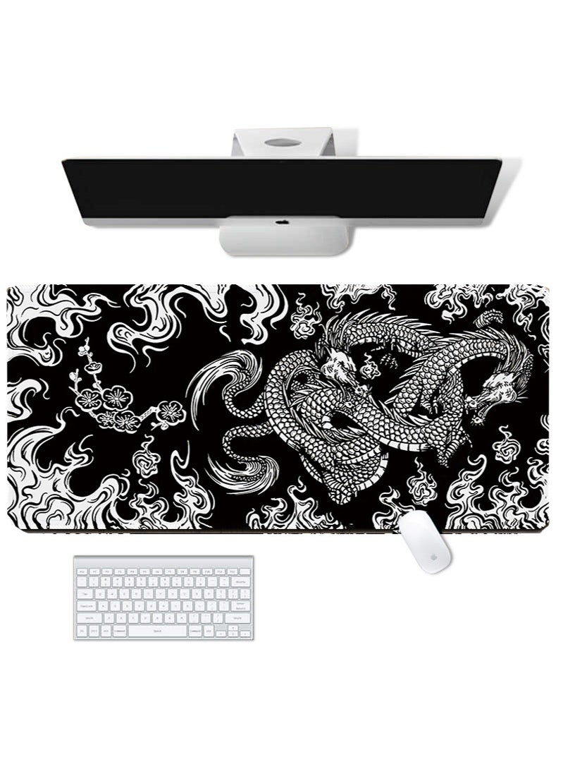 هايدو تصميم أنيمي التنين باستخدام مزدوج - قاعدة مطاطية مضادة للانزلاق سميكة عالية الكثافة ألياف سطح ناعم XXL منطقة تتبع دقيقة نمط التنين الديناميكي جماليات عملية الاحتكاك المنخفض الصديقة للمعصم المثالية للألعاب والمكتب - Image 2