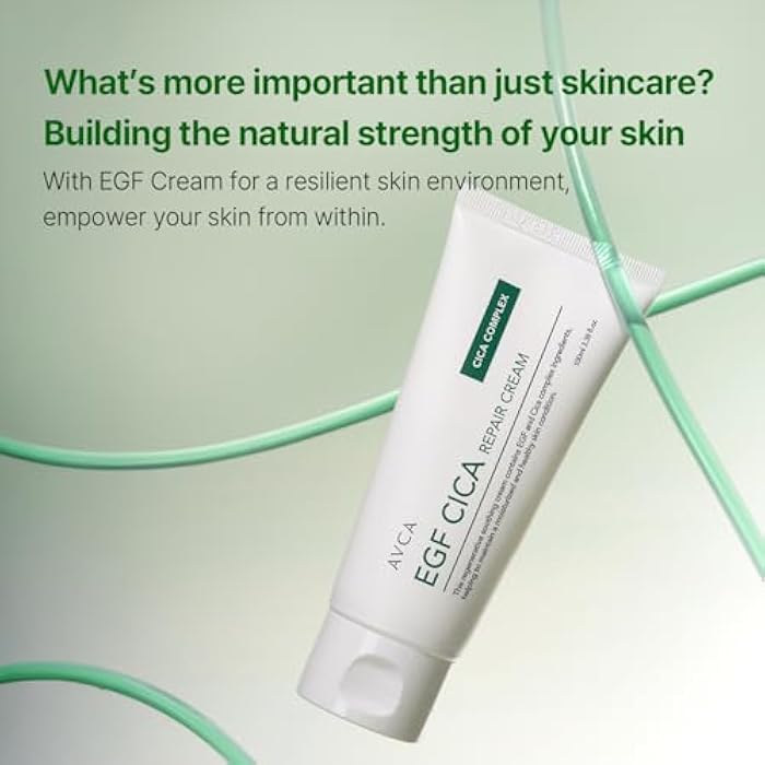 Avca كريم إصلاح AVCA EGF Cica 100 مل (3.38 أونصة سائلة) – مرطب خالي من العطور للبشرة الحساسة مع سنتيلا وألوة، سريع الامتصاص، مختبر من قبل أطباء الجلد، جمال كوري - Image 2