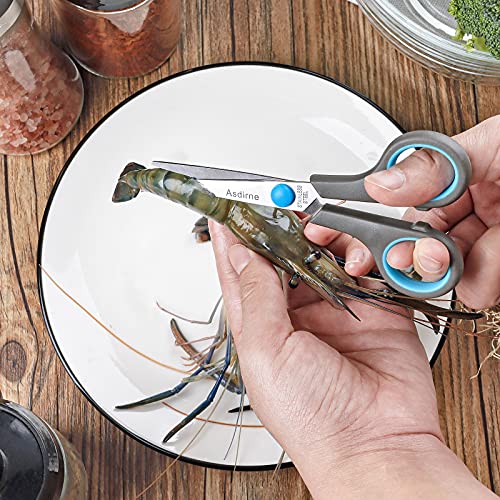 Asdirne Premium Kitchen Scissors Set, Kitchen Shears, Food-Grade Stainless Steel Blades, Ergonomic Rubber Handle, Include 1 Poultry Shears and 4 All Purpose Scissors, 9.1”/9.6"/8.5"/6.4"/5.4" - Image 5
