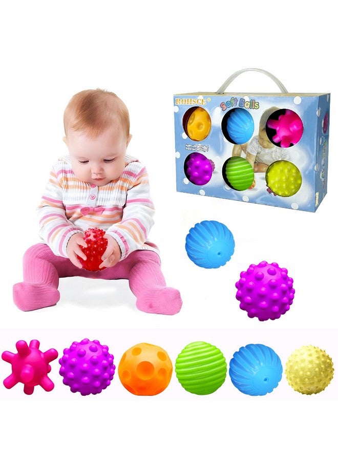 ROHSCE Baby Textured Multi Sensory Toys Massage Ball Gift Set Bpa Free For Toddlers 1-3 Soft Balls Montessori Infant Baby Toys 6 To 12 Months 6 Pack - Image 1