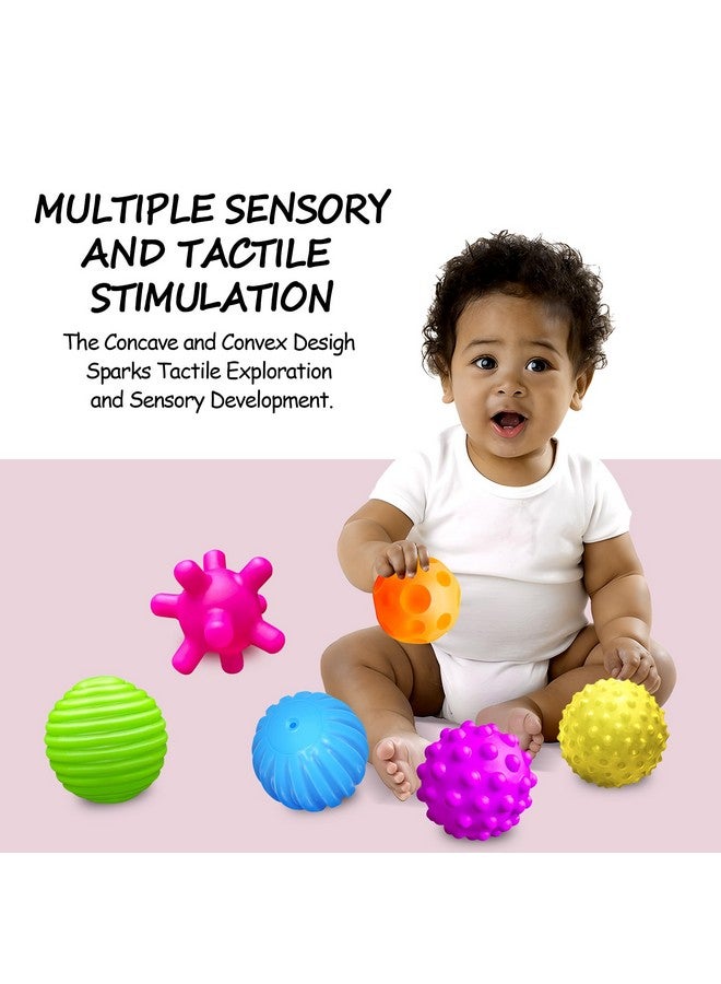 ROHSCE Baby Textured Multi Sensory Toys Massage Ball Gift Set Bpa Free For Toddlers 1-3 Soft Balls Montessori Infant Baby Toys 6 To 12 Months 6 Pack - Image 3