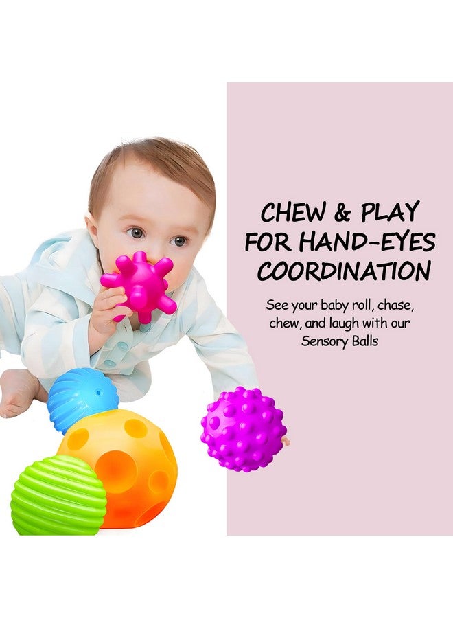 ROHSCE Baby Textured Multi Sensory Toys Massage Ball Gift Set Bpa Free For Toddlers 1-3 Soft Balls Montessori Infant Baby Toys 6 To 12 Months 6 Pack - Image 4