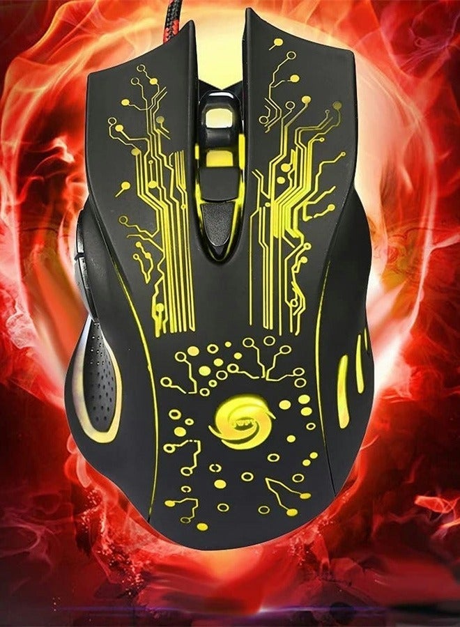 Gaming Mice, Computer Gaming Mouse Wired Manipulator Gaming Mouse Glare USB Wired Gaming Mouse Adjustable 7 ons LED Backlit Professional Gamer Mice Ergonomic, for PC Laptop (Black Seven Colors) - Image 2