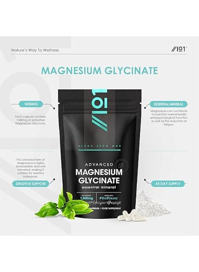 ALPHA01 Magnesium Glycinate 1500 mg – Supports Muscle Relaxation, Nerve Function & Better Sleep, Made in UK, 90 Capsules - Image 3