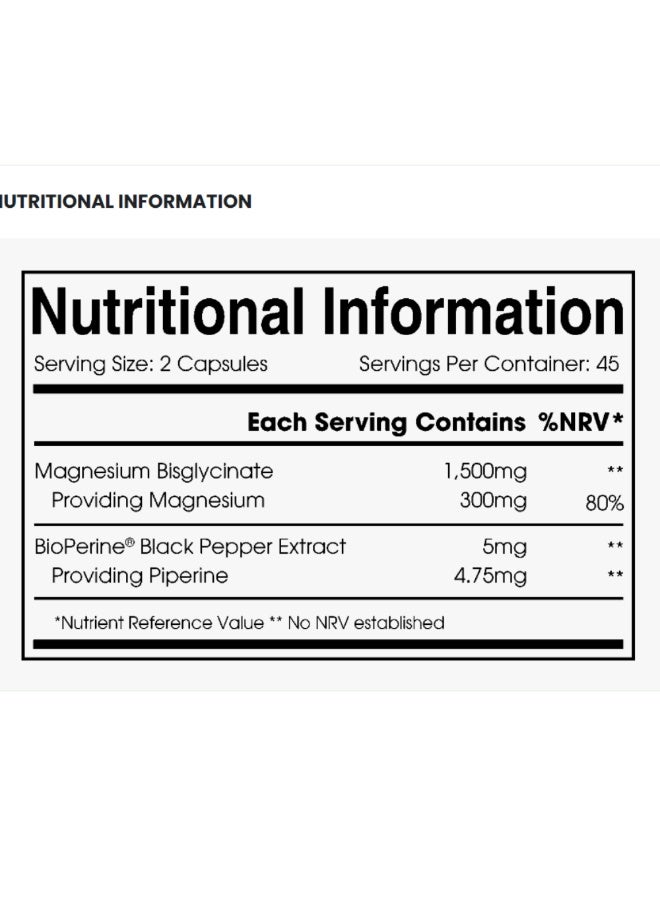 ALPHA01 Magnesium Glycinate 1500 mg – Supports Muscle Relaxation, Nerve Function & Better Sleep, Made in UK, 90 Capsules - Image 2