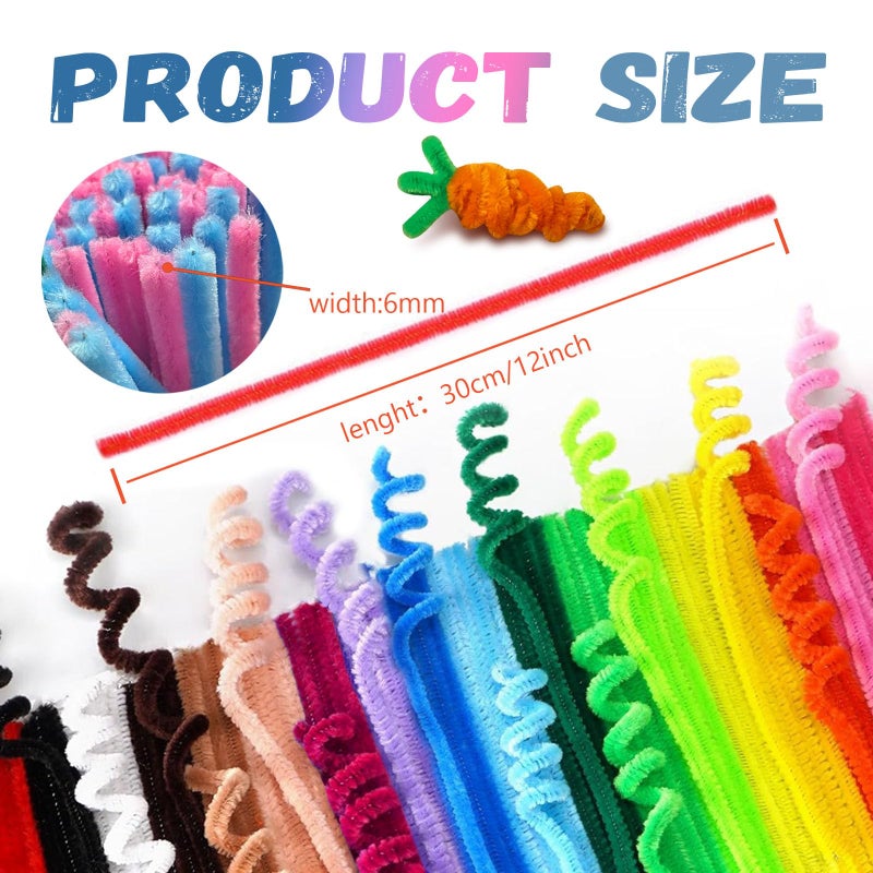 VZF Pipe Cleaners Craft Bulk,Kids Toys & Games Gifts,200pcs Arts Crafts,Chenille Stems Art Supplies for Projects Creative DIY Room Decor,Christmas Decorations,Juegos para NiÃ±os Fidget Toys for Ages 5-7 - Image 2