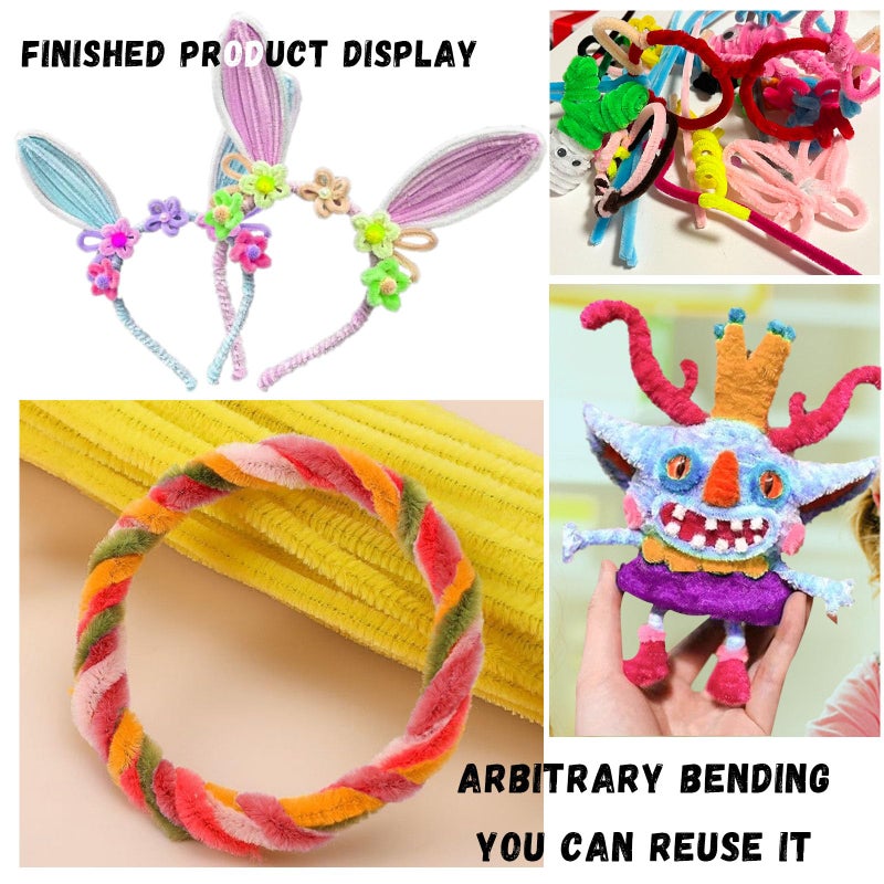 VZF Pipe Cleaners Craft Bulk,Kids Toys & Games Gifts,200pcs Arts Crafts,Chenille Stems Art Supplies for Projects Creative DIY Room Decor,Christmas Decorations,Juegos para NiÃ±os Fidget Toys for Ages 5-7 - Image 4