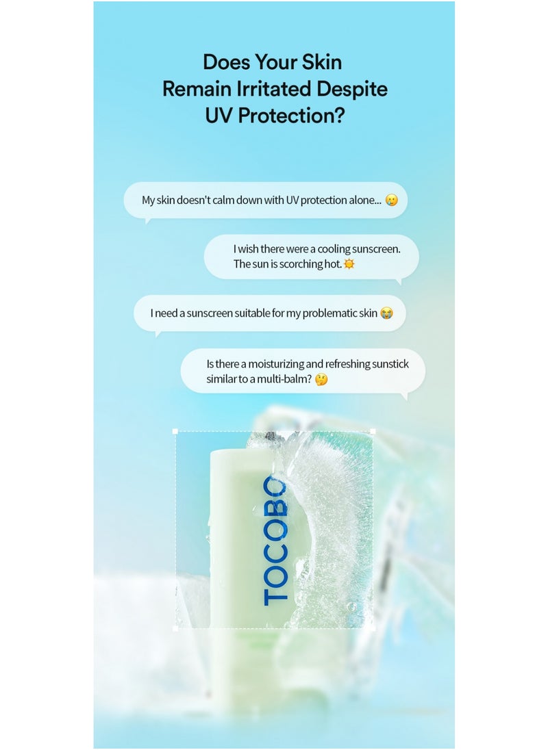 Tocobo - TOCOBO Cica Cooling Sun Stick SPF50+ PA+++ – Soothing Sunscreen Stick with Centella Asiatica for Face – Cooling Formula, Hydrating, Non-Greasy, No White Cast 18g - Image 1