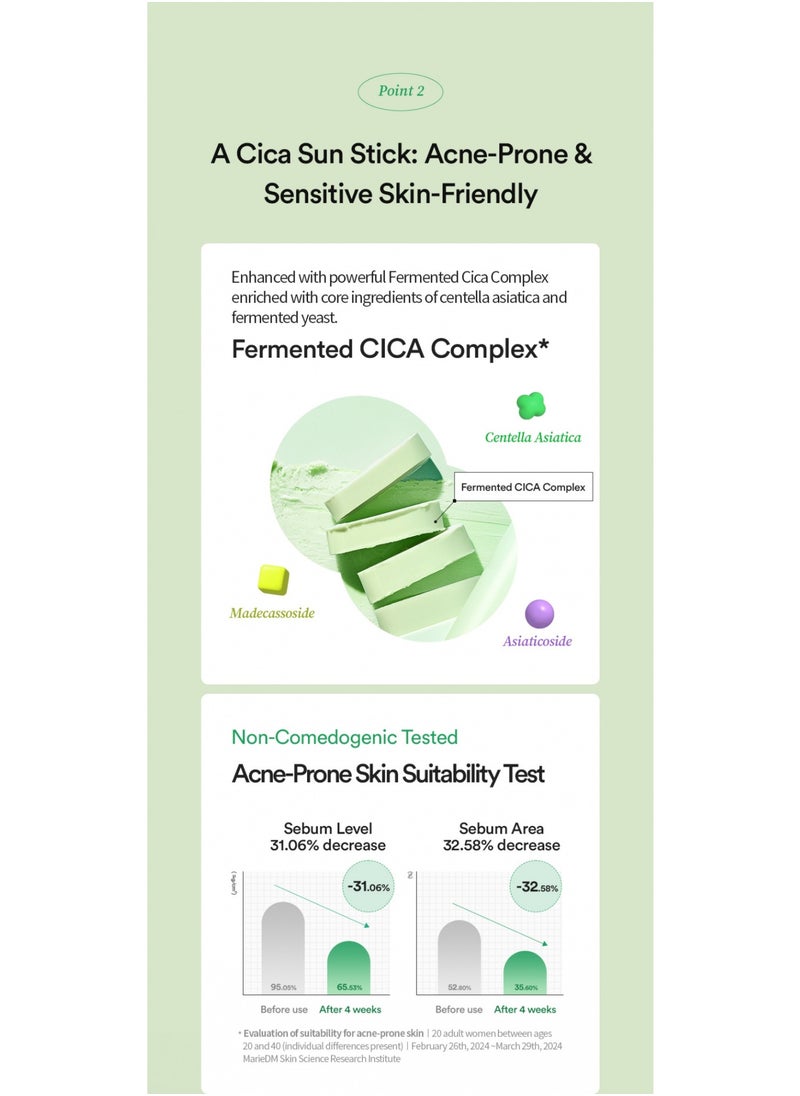 Tocobo - TOCOBO Cica Cooling Sun Stick SPF50+ PA+++ – Soothing Sunscreen Stick with Centella Asiatica for Face – Cooling Formula, Hydrating, Non-Greasy, No White Cast 18g - Image 1