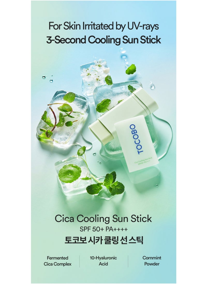 Tocobo - TOCOBO Cica Cooling Sun Stick SPF50+ PA+++ – Soothing Sunscreen Stick with Centella Asiatica for Face – Cooling Formula, Hydrating, Non-Greasy, No White Cast 18g - Image 1