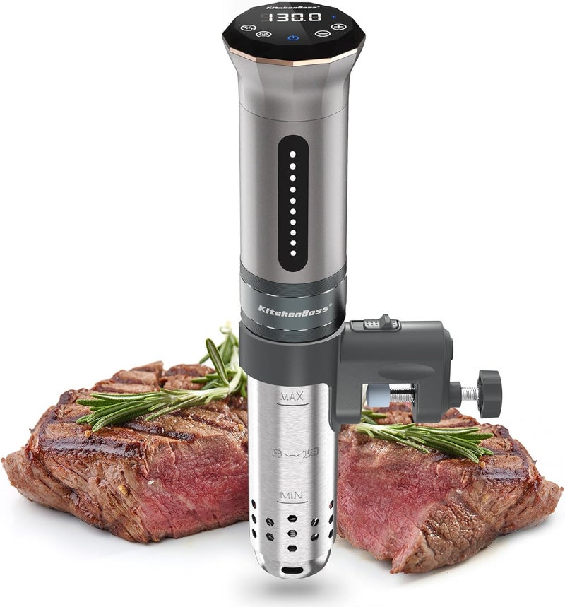 KitchenBoss Sous Vide Cooker Machine: Ultra-quiet 1100 Watt IPX7 Waterproof Water Thermal Immersion Circulator Accurate Temperature Control Digital Display Slow Cooking Sous-vide - Image 1