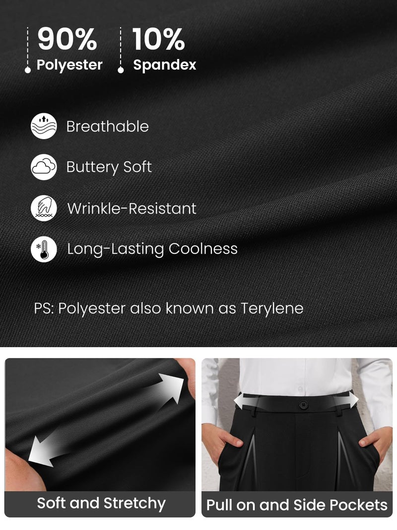 COPYLEAF Dress Pants Women Wide Leg Stretchy Work Pants High Waisted Business Casual Trousers Slacks with Pockets(Black XS) - Image 5